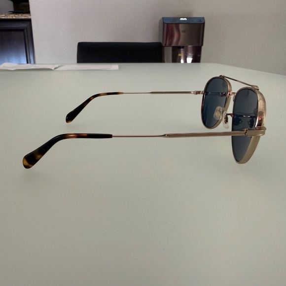 Oliver Peoples Rikson Unisex Sunglasses Soft Gold Blue Lens main image 7
